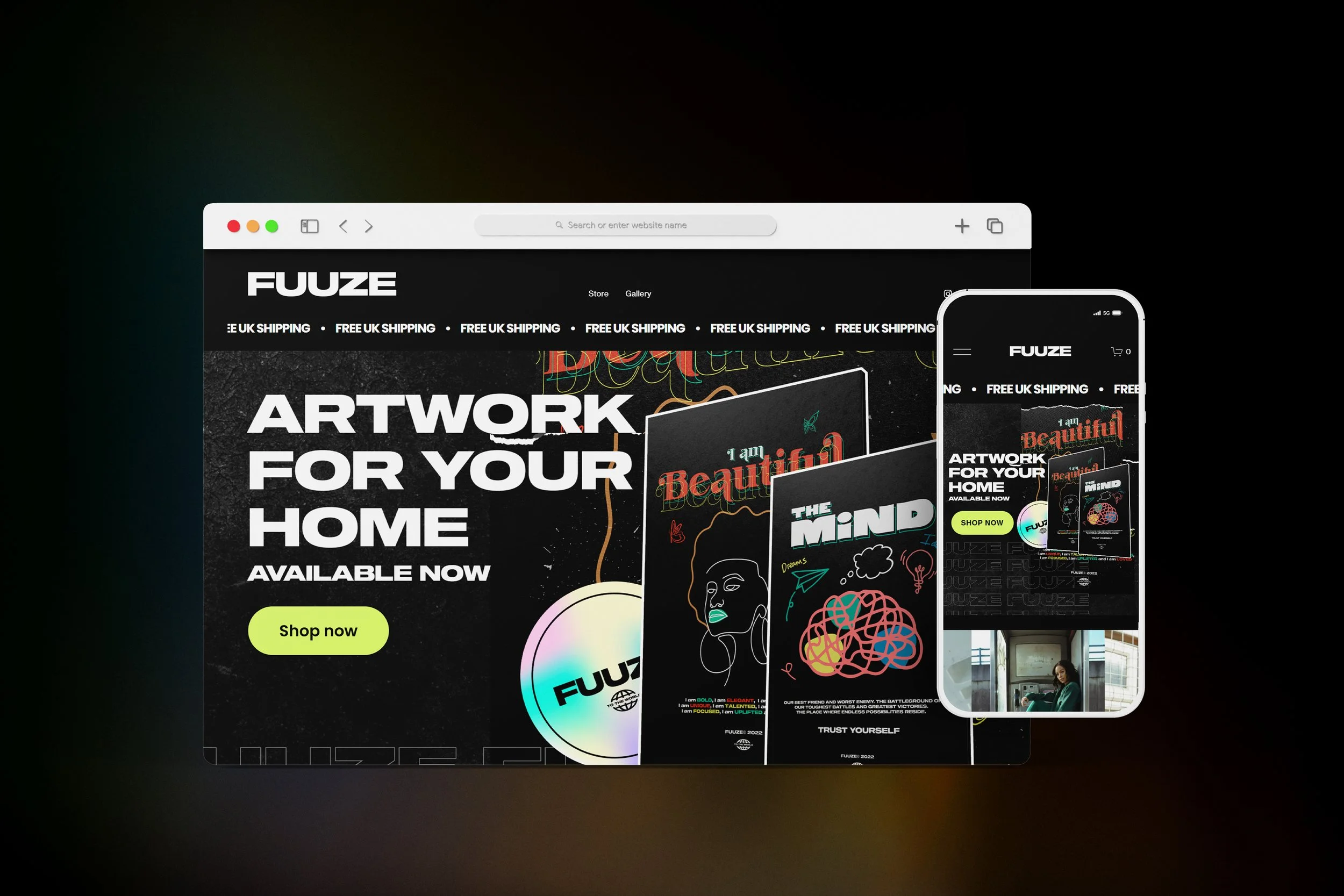 FUUZE e-commerce website