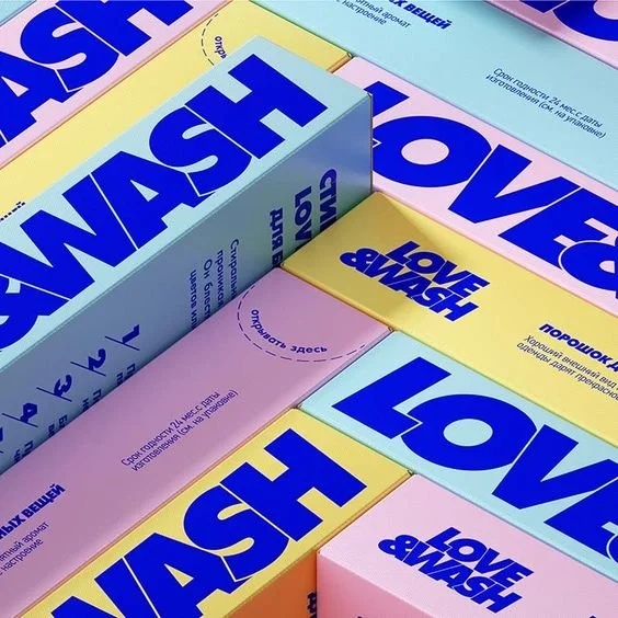 Love & Wash brand packaging