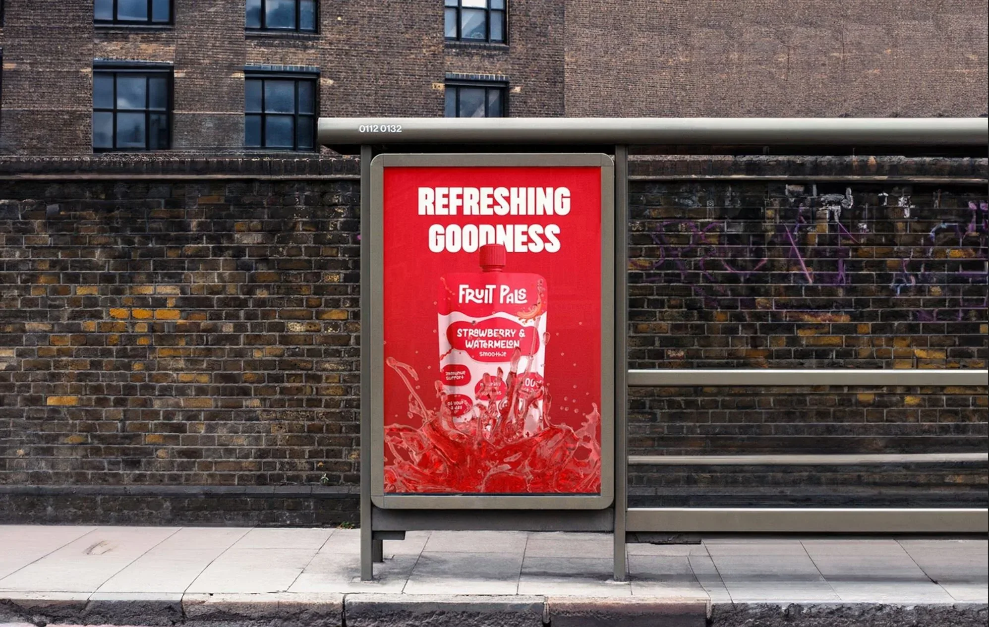 Fruit Pals outdoor advertising at London bus stop — brand identity brought to life by Get Found UK branding agency