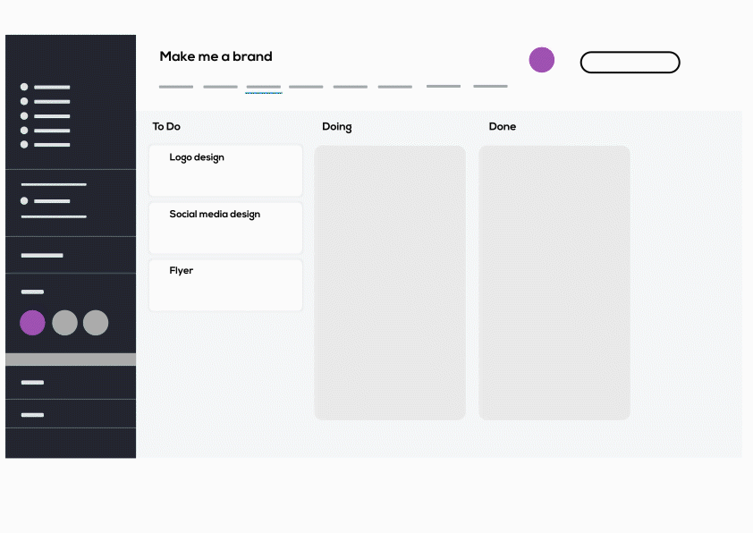 Real-time brand design collaboration workflow — live project updates and feedback during branding process